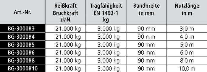 Bergegurt aus Polyester